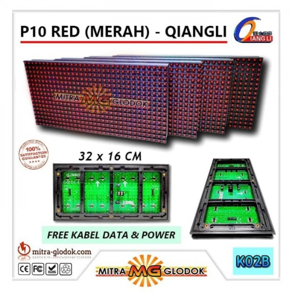 Panel Modul P10 DIP Outdoor Single Color | RED - MERAH - Qiangli - Qiang Li Panel Modul P10 DIP Outdoor Single Color | RED - MERAH - Qiangli - Qiang Li